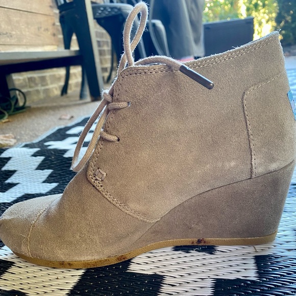 TOMS Rex Hidden Wedge Heel Bootie - Women Lace Up Oxford Ankle Boots - Picture 5 of 5